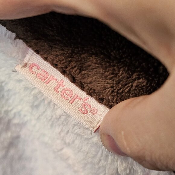 Carter's Baby Girl Blanket Heart Polka Dot Pink Plush Fleece 30x40 Brown - Picture 4 of 7